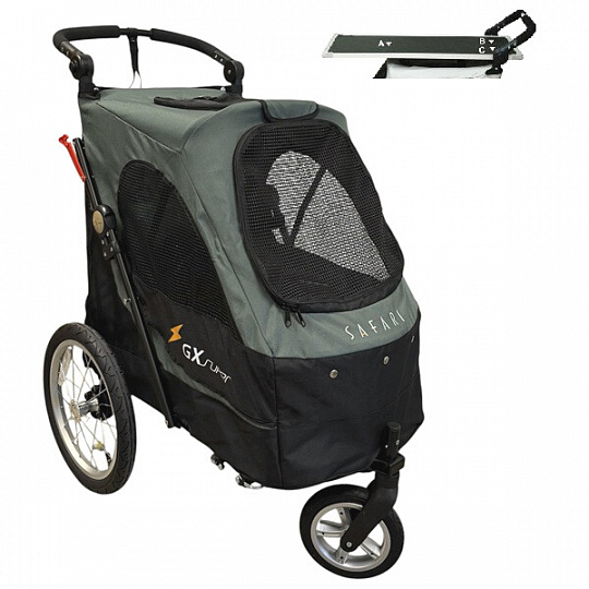 Petstro passeggino con tavolo da toelettatura grande - colore nero/viola + tappetino in lana d'agnello gratuito