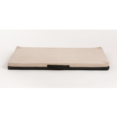 Cuccia - velluto beige/ecopelle nera