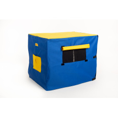 Copertura per gabbia di trasporto blu/giallo Copertura per gabbia di trasporto blu/giallo