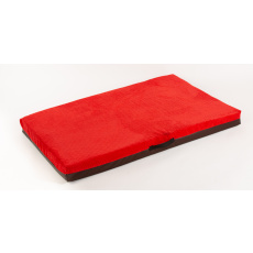 Hundebett Velour rot Schaumstoffplatte standard