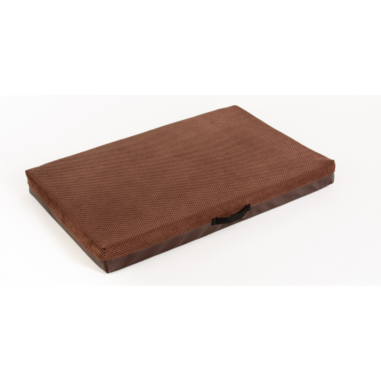 Materasso ortopedico, cuccia in memory foam velluto marrone e fondo in ecopelle marrone 12 dimensioni
