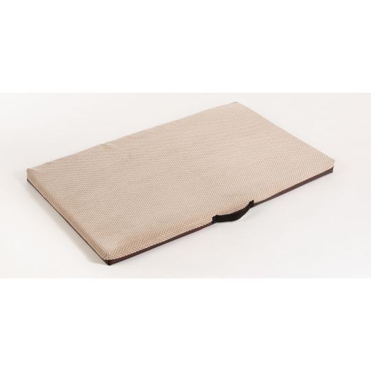 Cuccia - velluto beige/ecopelle nera