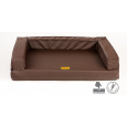 Letto ortopedico, bordo imbottito - ecopelle marrone