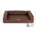Letto ortopedico, bordo imbottito - ecopelle marrone