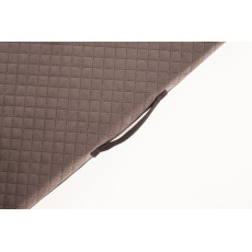 Letto ortopedico per cani trapuntato in velluto NERO CENERE / Ecopelle GRIGIO