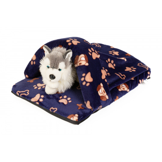 Cuccia - "pantofola" blu/zampe,cagnolino