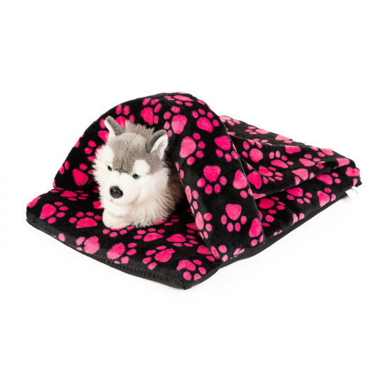 Cuccia - "pantofola" zampe rosa/materiale in pile grigio