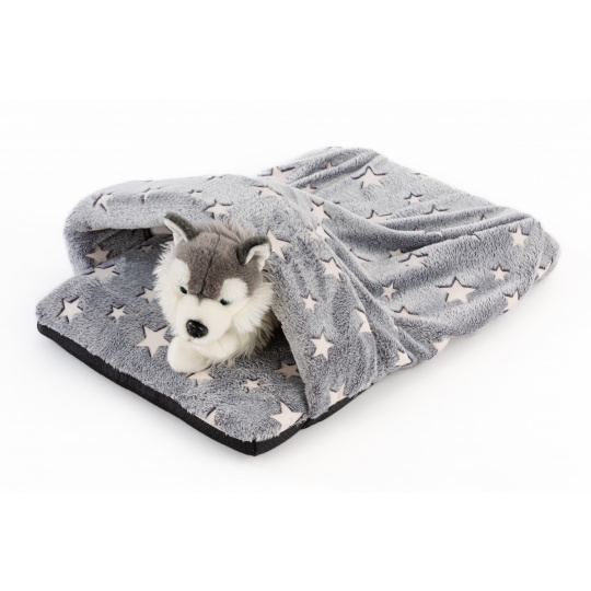 Cuccia - "pantofola" grigio/stelle bianche