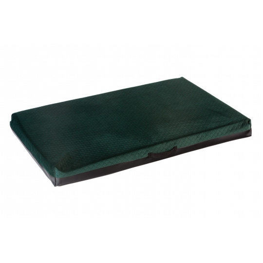 Cuccia ortopedica - velluto trapuntato verde materiale/pelle ecologica marrone