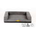 Letto ortopedico, con bordo imbottito - velluto grigio/ecopelle grigia,