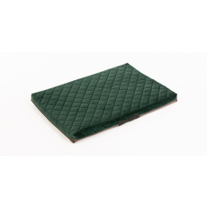 Cuccia ortopedica - velluto trapuntato verde materiale/pelle ecologica marrone