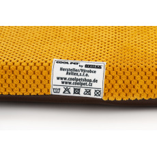 Cuccia - velluto color senape/ecopelle marrone