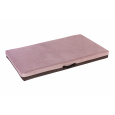 Cuccia ortopedica - velluto trapuntato rosa antico/fondo in ecopelle marrone